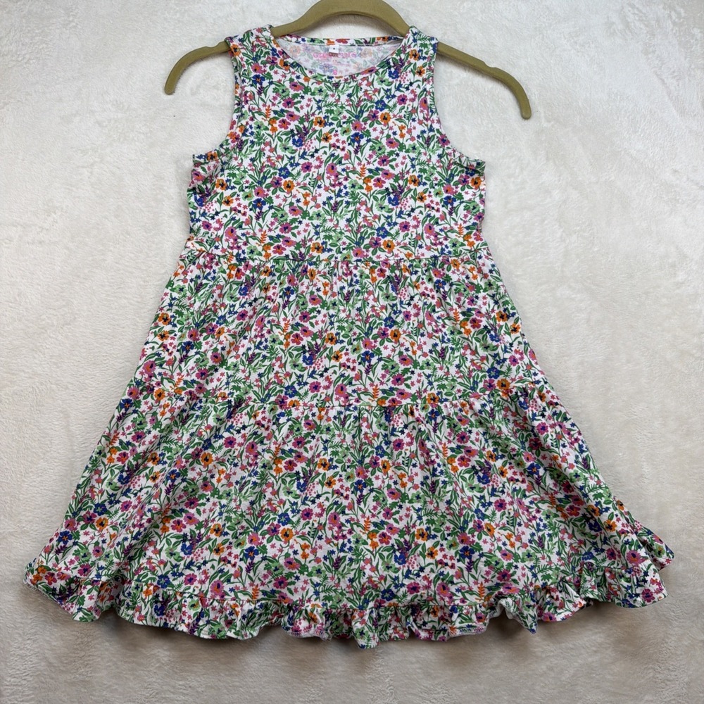 Crewcuts Girls Floral Dress Sleeveless Fit Flare Casual Play Size 8